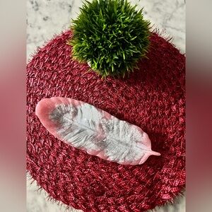 Handmade epoxy resin feather shaped colorful trinket tray